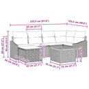 Havesofa Sæt 7 stk. Sort polyrattan