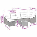 Havesofa Sæt med pude med opbevaring 8 pcs Sort polyrattan
