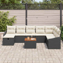 Havesofa Sæt 9 stk. Sort polyrattan