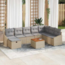 Havesofa Sæt 9 stk. Beige polyrattan
