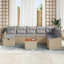 Havesofa Sæt 9 stk. Beige polyrattan