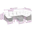 Havesofa Sæt 9 stk. Beige polyrattan