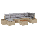 Havesofa Sæt 8 stk. Beige polyrattan
