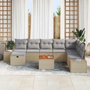 Havesofa Sæt 9 stk. Beige polyrattan