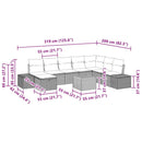 Havesofa Sæt 9 stk. Beige polyrattan