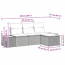 Havesofa Sæt med pude 4 pcs Sort Poly rattan