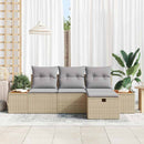 Havesofa Sæt 4 stk. Beige polyrattan