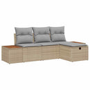 Havesofa Sæt 4 stk. Beige polyrattan