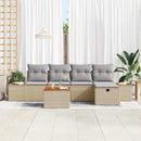 Havesofa Sæt 6 stk. Beige polyrattan