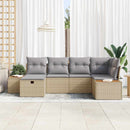 Havesofa Sæt 6 stk. Beige polyrattan