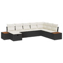 Havesofa Sæt 8 stk. Sort polyrattan