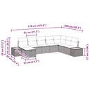 Havesofa Sæt 8 stk. Sort polyrattan