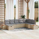 Havesofa Sæt 9 stk. Beige polyrattan