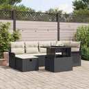 Havesofa Sæt 7 stk. Sort polyrattan