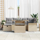 Havesofa Sæt 7 stk. Beige polyrattan