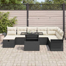Havesofa Sæt 9 stk. Sort polyrattan