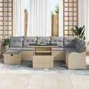 Havesofa Sæt 9 stk. Beige polyrattan