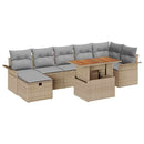 Havesofa Sæt 8 stk. Beige polyrattan
