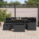 Havesofa Sæt 7 stk. Sort polyrattan