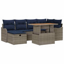 Havesofa Sæt 7 stk. Grå polyrattan