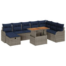 Havesofa Sæt 9 stk. Grå polyrattan