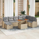 Havesofa Sæt 9 stk. Beige polyrattan