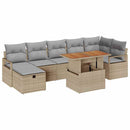 Havesofa Sæt 8 stk. Beige polyrattan