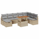 Havesofa Sæt 9 stk. Beige polyrattan