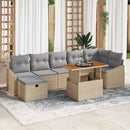 Havesofa Sæt 8 stk. Beige polyrattan