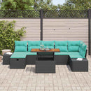 Havesofa Sæt 8 stk. Sort polyrattan