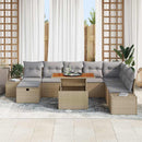 Havesofa Sæt 9 stk. Beige polyrattan