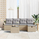 Havesofa Sæt 6 stk. Poly rattan