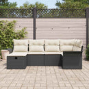 Havesofa Sæt med pude med opbevaring 6 pcs Poly rattan