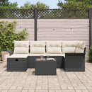 Havesofa Sæt med pude med opbevaring 7 pcs Poly rattan