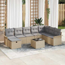 Havesofa Sæt 9 stk. Poly rattan