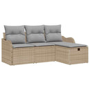 Havesofa Sæt 4 stk. Poly rattan