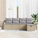 Havesofa Sæt 5 stk. Poly rattan