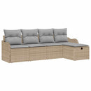 Havesofa Sæt 5 stk. Poly rattan