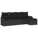 Havesofa Sæt 5 stk. Poly rattan