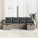 Havesofa Sæt 6 stk. Grå polyrattan