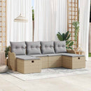 Havesofa Sæt 6 stk. Beige polyrattan