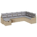 Havesofa Sæt 8 stk. Beige polyrattan