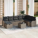 Havesofa Sæt 9 stk. Grå polyrattan