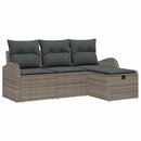 Havesofa Sæt 4 stk. Grå polyrattan