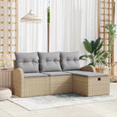 Havesofa Sæt 4 stk. Beige polyrattan