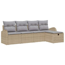Havesofa Sæt 5 stk. Beige polyrattan