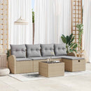 Havesofa Sæt 6 stk. Beige polyrattan