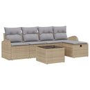 Havesofa Sæt 6 stk. Beige polyrattan