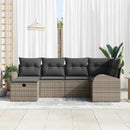 Havesofa Sæt 6 stk. Grå polyrattan