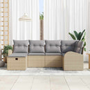 Havesofa Sæt 6 stk. Beige polyrattan
